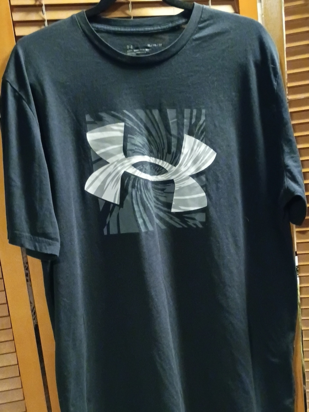 Under Armour Black Short Sleeve Tee with White and Gray Logo